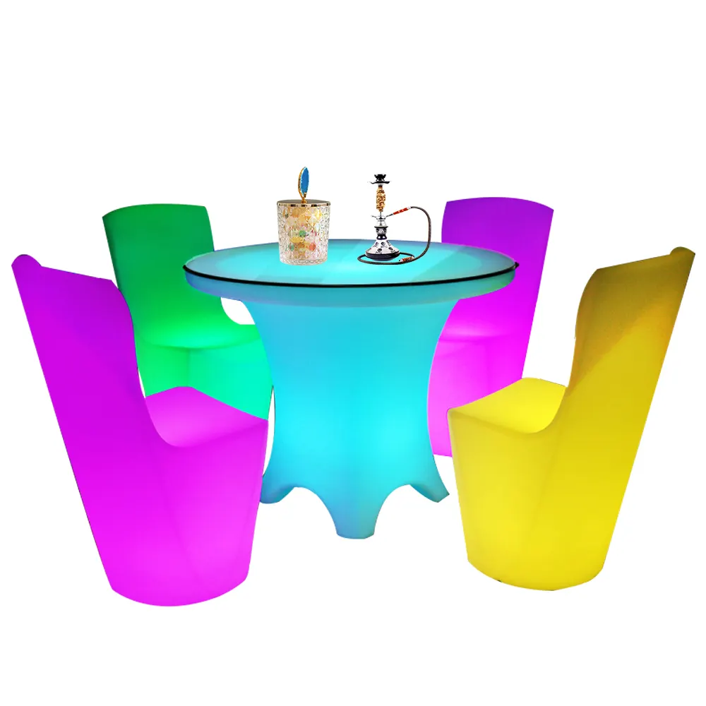 led bar furniture hookah lounge illuminated outdoor beach led furniture table and chair sofa set
