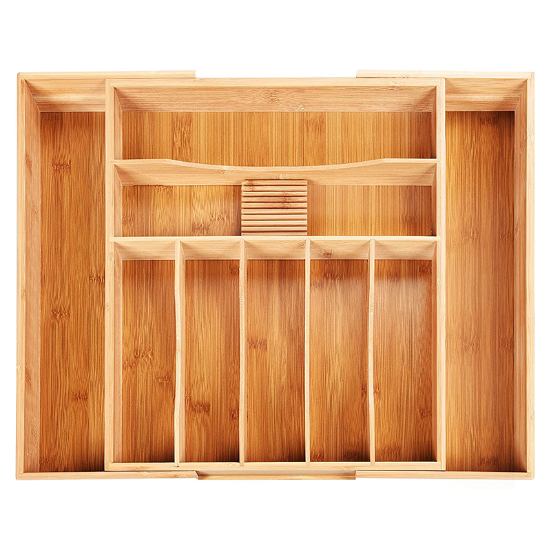 adjustable cutlery Bamboo Expandable Drawer Organizer Adjustable Silverware Organizer Removable Dividers Cutlery Bamboo Tray
