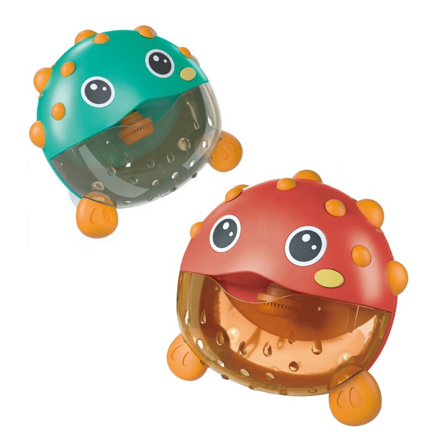 Baby bath bubble puffer-fish bathroom bubble machine blower bubble toy bathing water toys kids gift bath toy for summer
