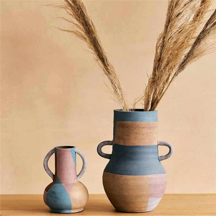 Hot sale wedding centerpiece vases home decoration terracotta painted vases matte ceramic flower vases