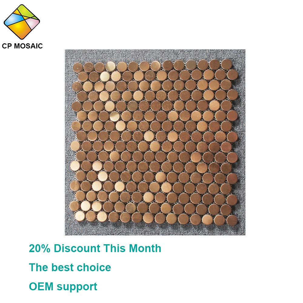 CP MOSAIC factory outlet penny круглая Золотая металлическая мозаика из нержавеющей стали
