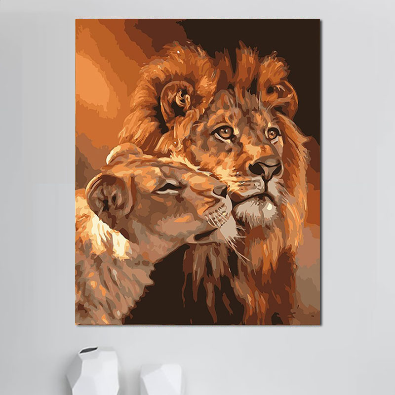 High-quality Animal Paint By Numbers Tigers Home Decoration Diy