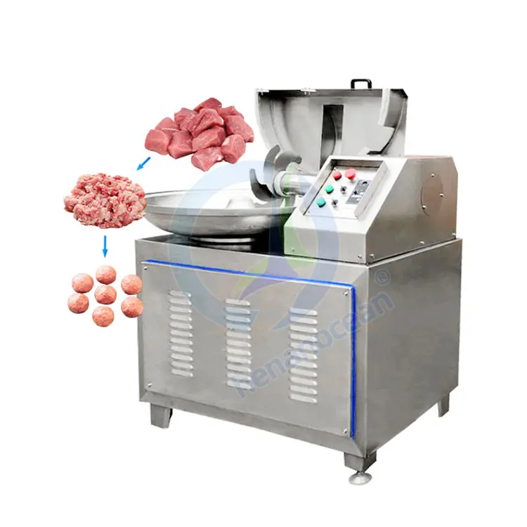High Production Capacity Meat Bowl Cutter 80LIndustrial Vacuum Chicken Cut Grinder Mixer Electric 5L 10L