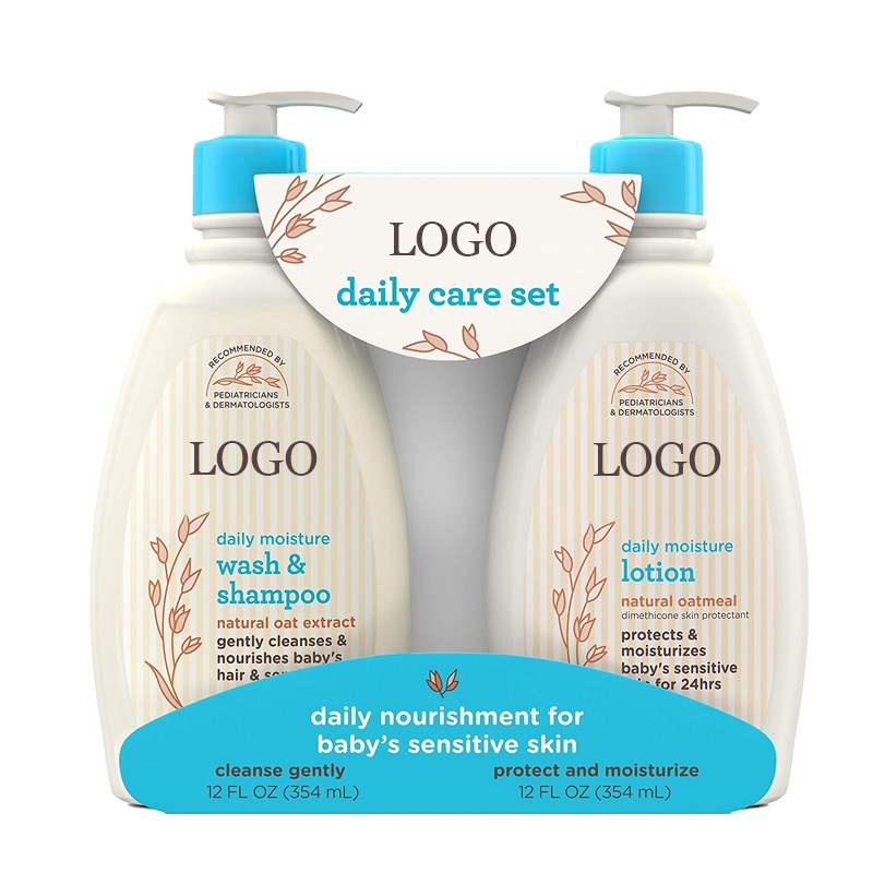 Private Label Sulfate Free biotin natural 2 in 1 body wash shampoo for kids