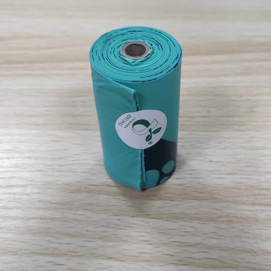 Customized Logo Eco Friendly Biodegradable Compost Pet Waste Poo Bags with Dispenser for Dog