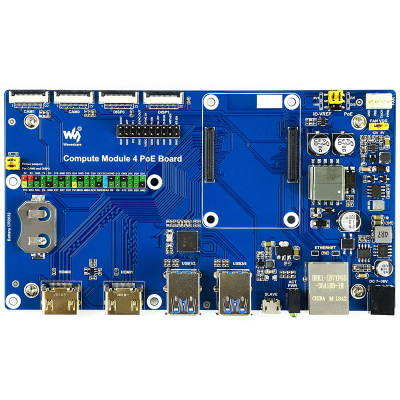 Raspberry Pi компьютерный модуль с 4 портами ввода-вывода и поддержкой PoE Gigabit Ethernet RJ45 4x USB 3,2 Gen1