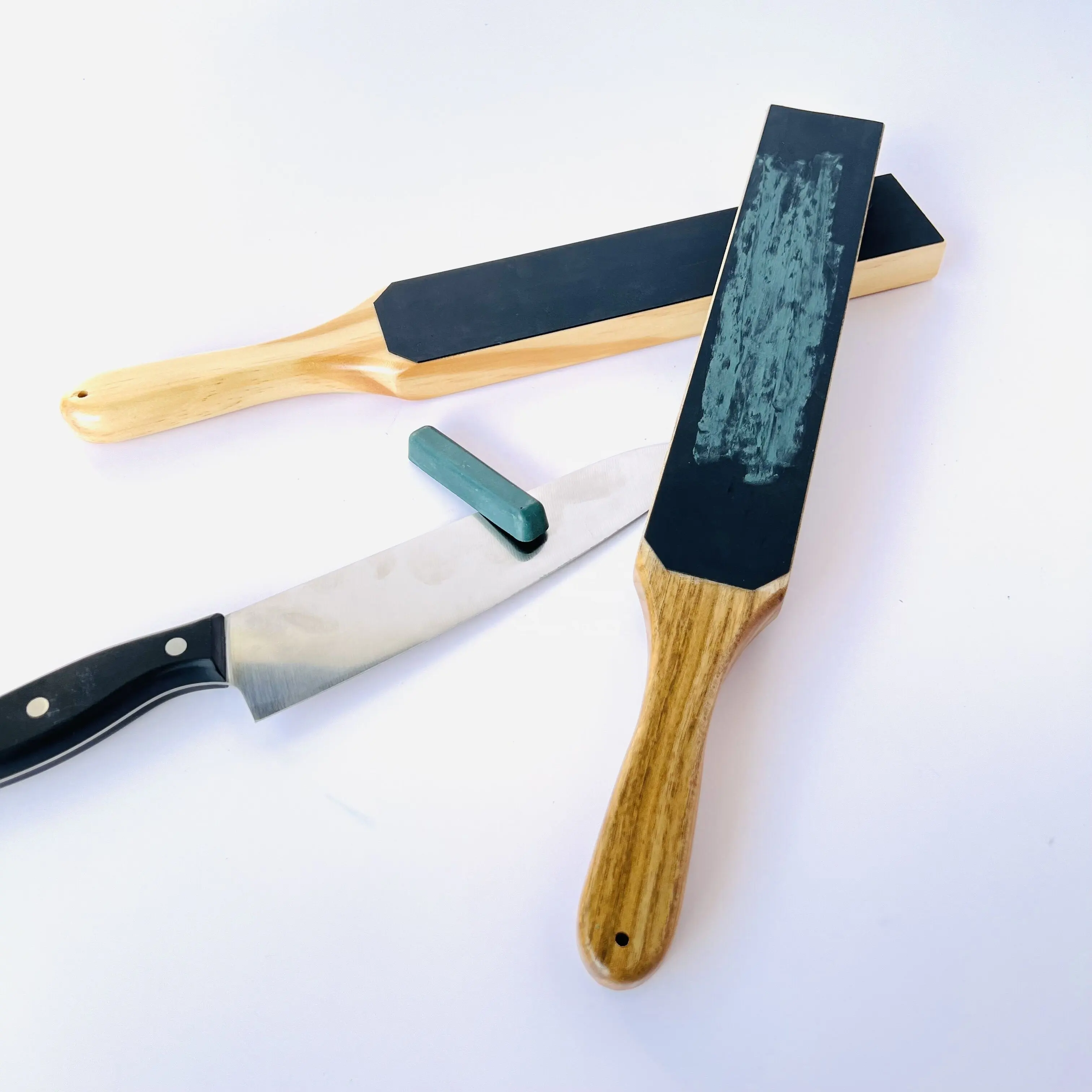 Wooden Knife Sharpener Paddle Strop With Compound Knife Leather Strops for Honing Woodworking,knife sharpener