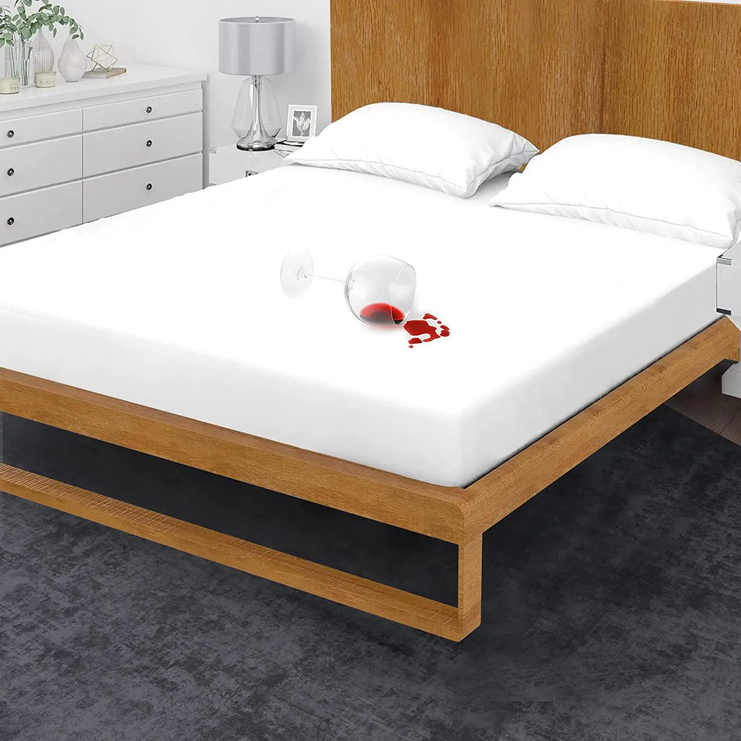 Dropshipping Stock Soft Mattress Cover Cotton Terry Fitted Bedsheet Waterproof Mattress Protector