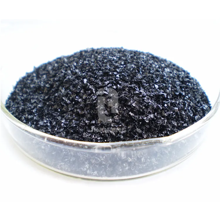 Humic Acid Organic Fertilizer water souble Black  shiny flake    Leonardite Source POTASSIUM HUMATE FLAKE