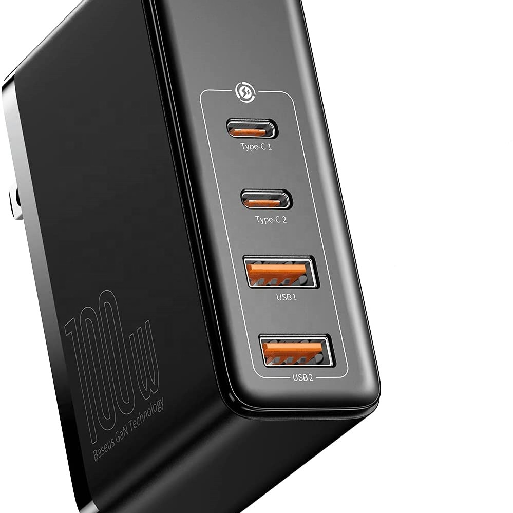 100W Ган кабель USB Type-C с функцией быстрой PD зарядное устройство usb дорожное зарядное устройство US EU супер быстрое зарядное устройство с лаборатории тестирования электроприборов, США (ETL FCC, аддитивного цветового пространства