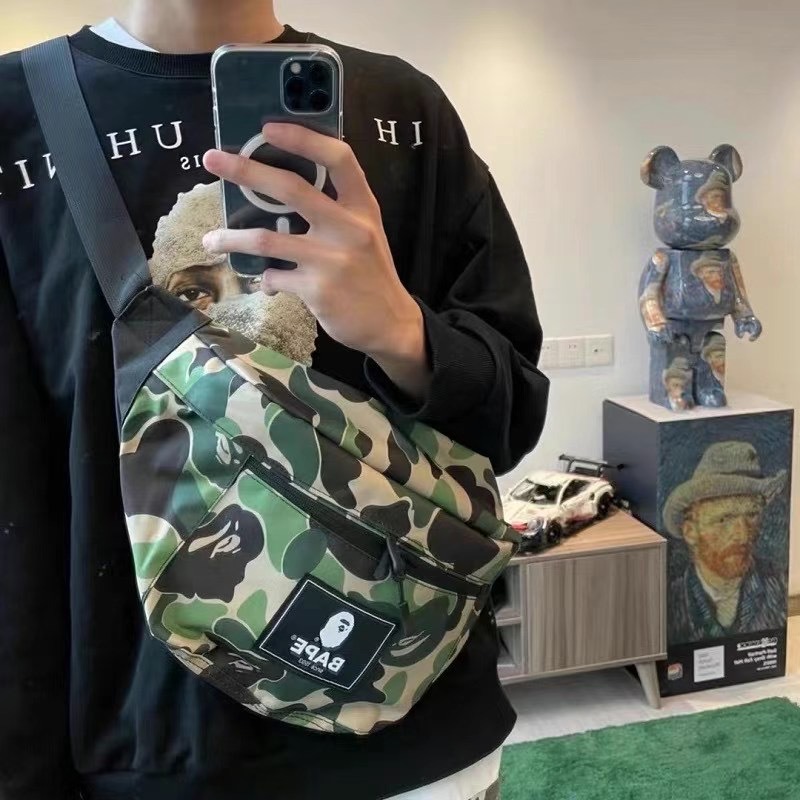 BAPE 2021 армейская зеленая камуфляжная повседневная спортивная сумка-мессенджер, поясная сумка