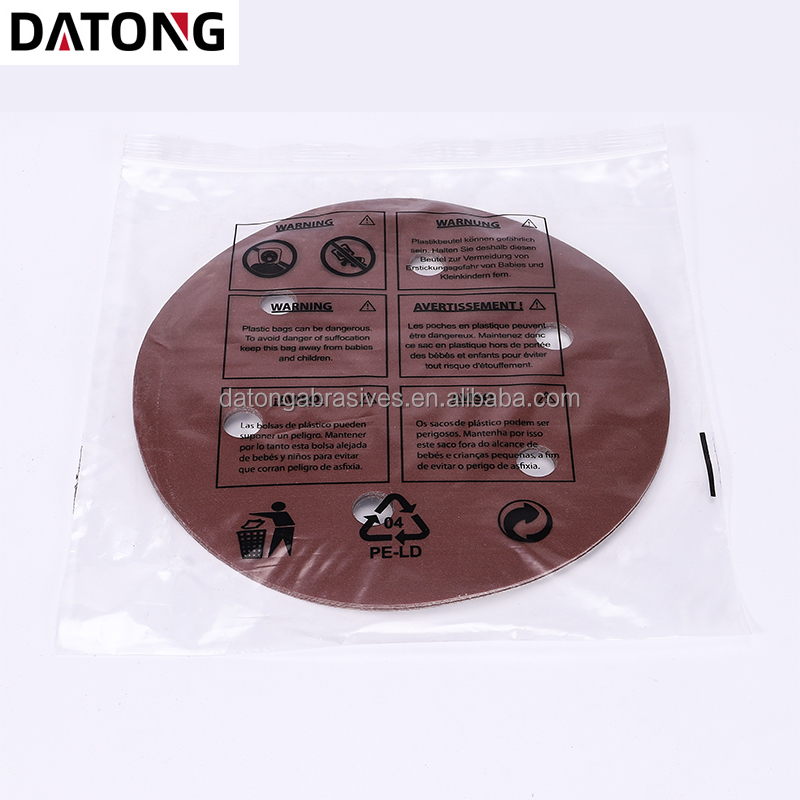 Datong factory High quality abrasives sand paper 9 inch 6 holes 225mm Grit 100 Round red Sanding Disc For Metal and Wood