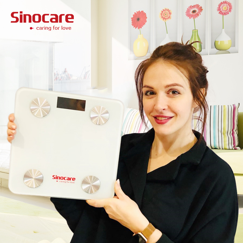 Sinocare умный электронный жира весы анализатор, ванная комната, цифровая камера с Wi-Fi для тела Вес весы с анализатором жира