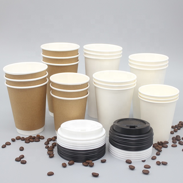 Customized single and double ply paper cups for hot dink disposable coffee cup with lid