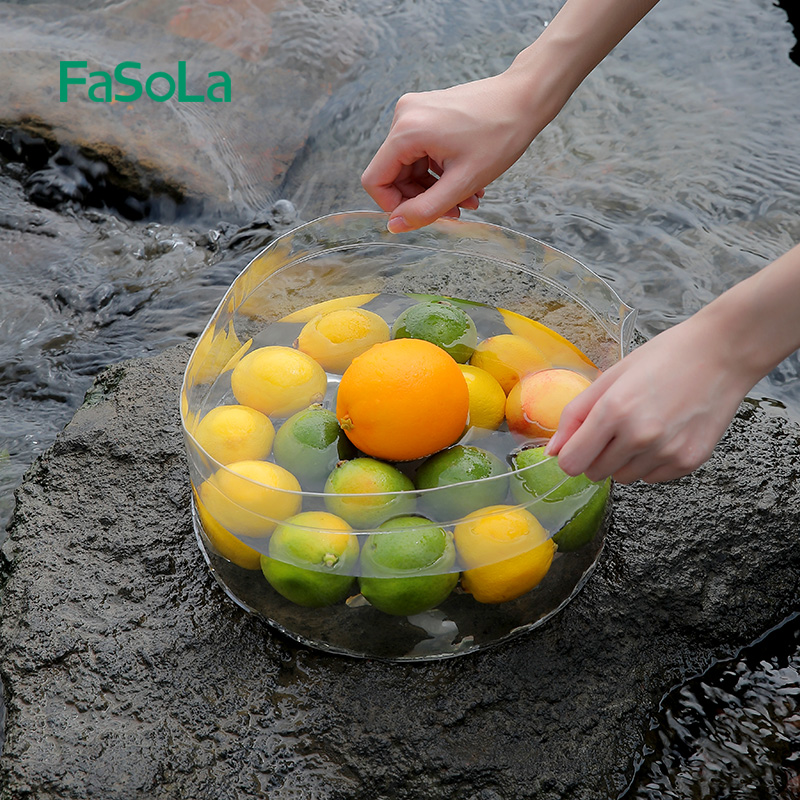 Уличные корзины для хранения FaSoLa, портативная прозрачная складная раковина, складная раковина для посуды, фруктов, кемпинга, пешего туризма