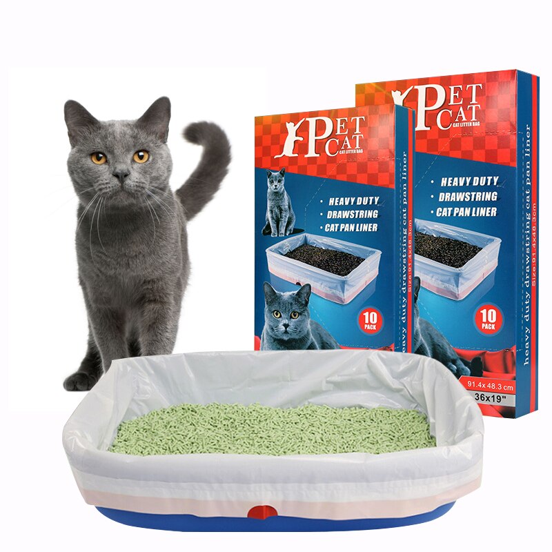 Custom Cat Litter Liner Biodegradable Drawstring Cat Litter Box Liner Cat Waste Bag