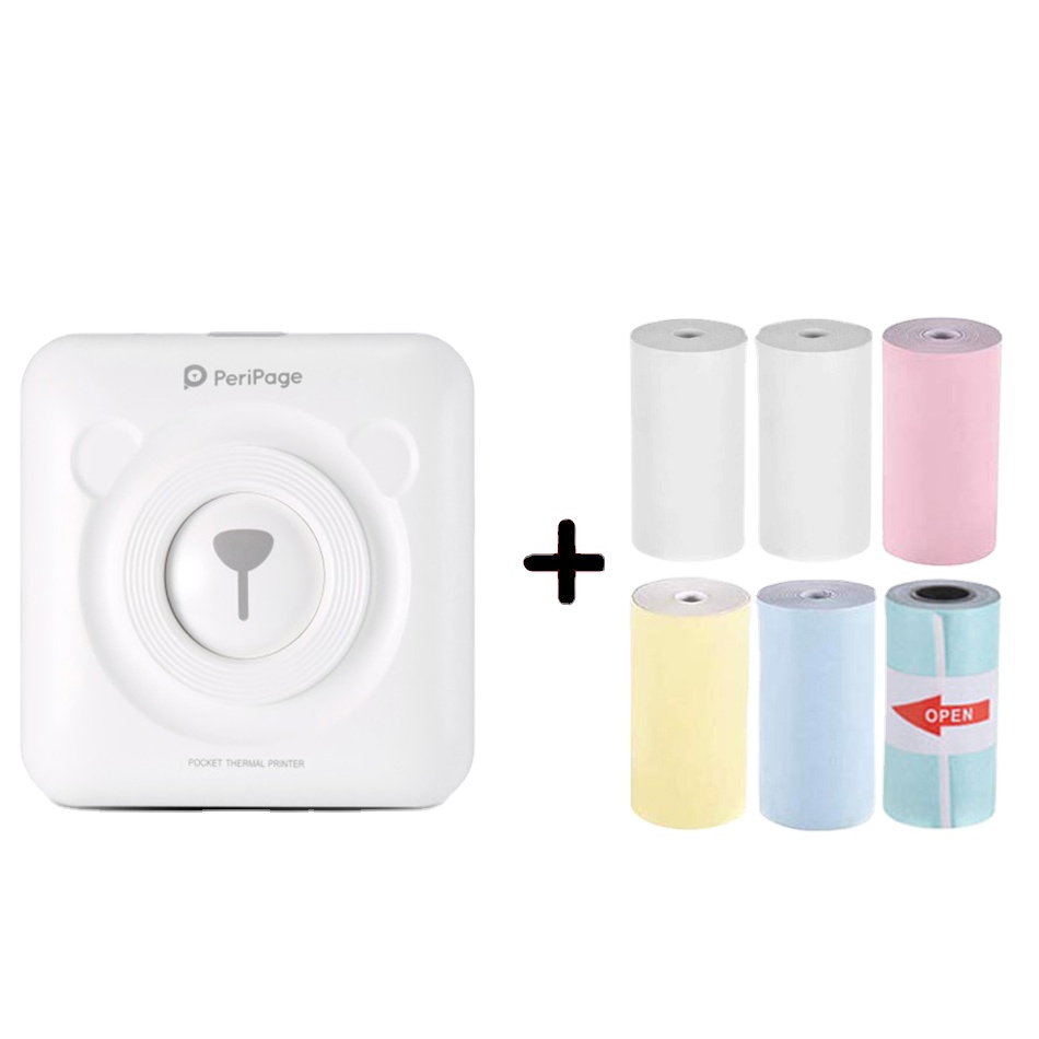 PeriPage 203dpi White Label Receipt Photo Wireless Mini Portable Thermal Printer A6