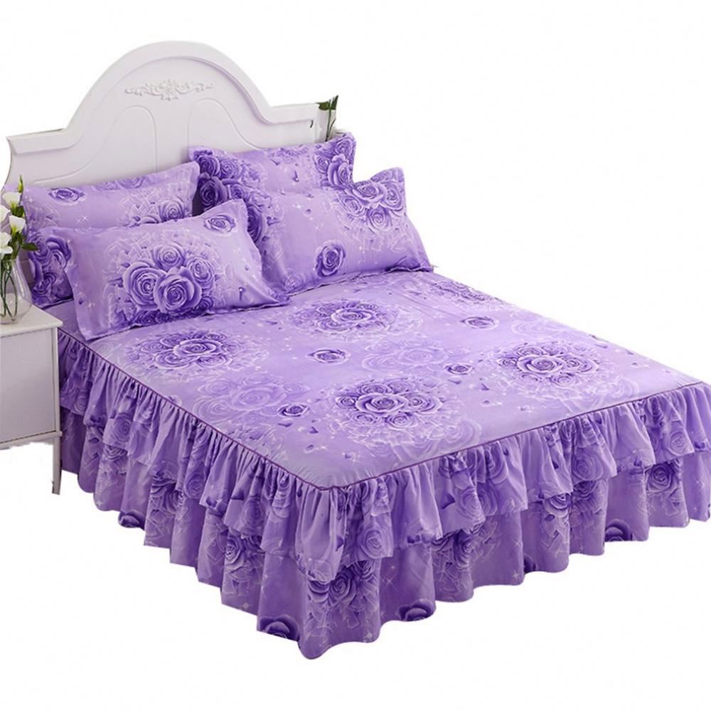 Bed skirt Floral Fitted Sheet Cover Graceful Bedspread Lace Fitted Sheet Bedroom Bed Cover Skirt Wedding Housewarming gift M0436