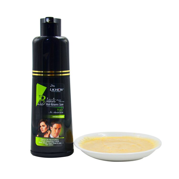 Черный цвет длительный 400 мл noni Black hair Волшебный Шампунь для седых волос