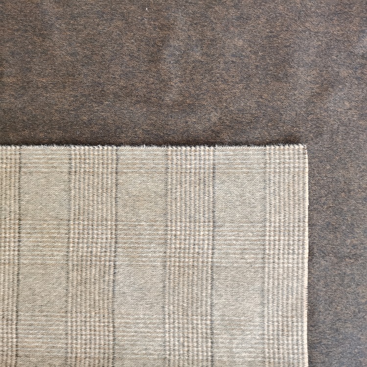 02463-2#Dark coffee plaid, clothing, home furnishing, cashmere fabrics in stock