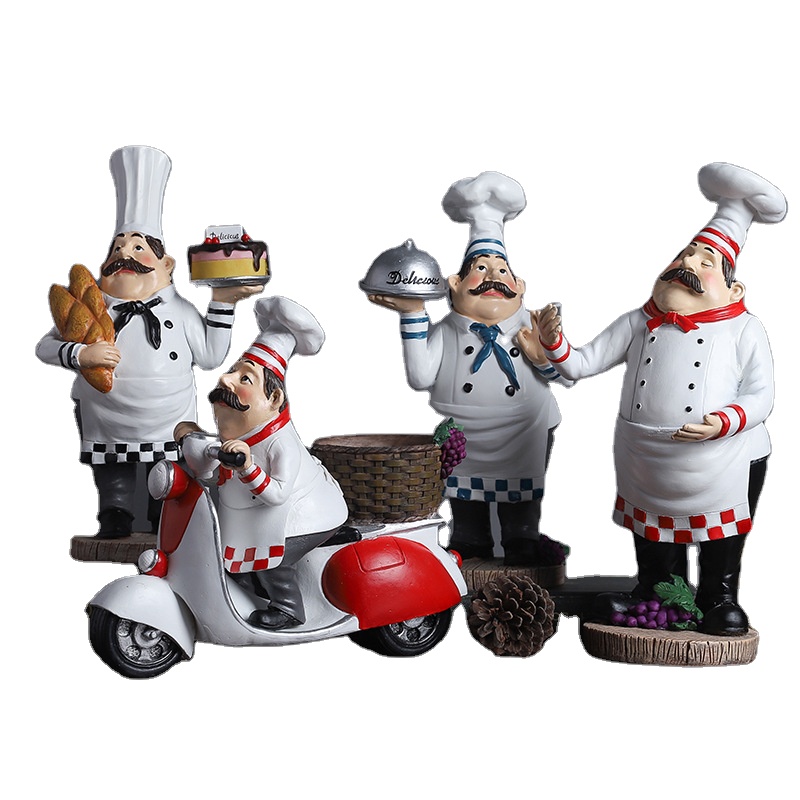 3d декор из смолы для кухни или кафе, ручная роспись, полимер, толстый шеф-повар, итальянская Статуэтка из смолы, ремесла