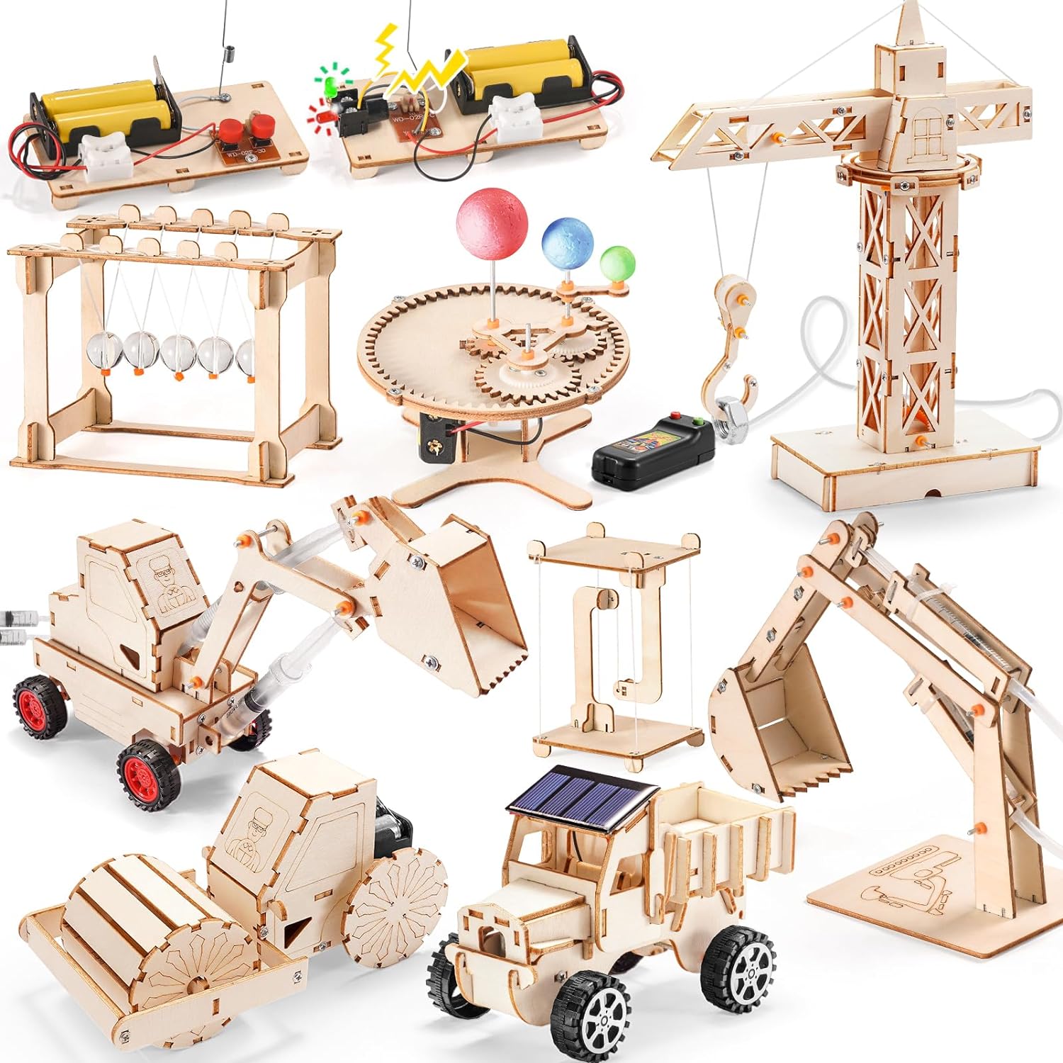 Stem Science Construction Engineering Toys 3D Wooden Puzzle Wood Building Kit STEM Kit For Kids Age 8-12