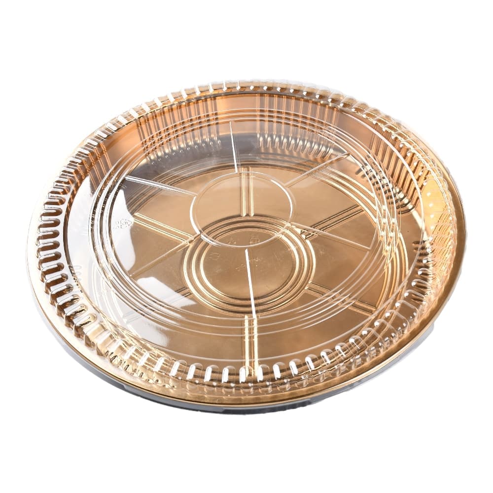 Manlun Wholesale Food Grade Durable Disposable Fruit SeaFood Vegetable Packaging Plate Round Party Snack Tray
