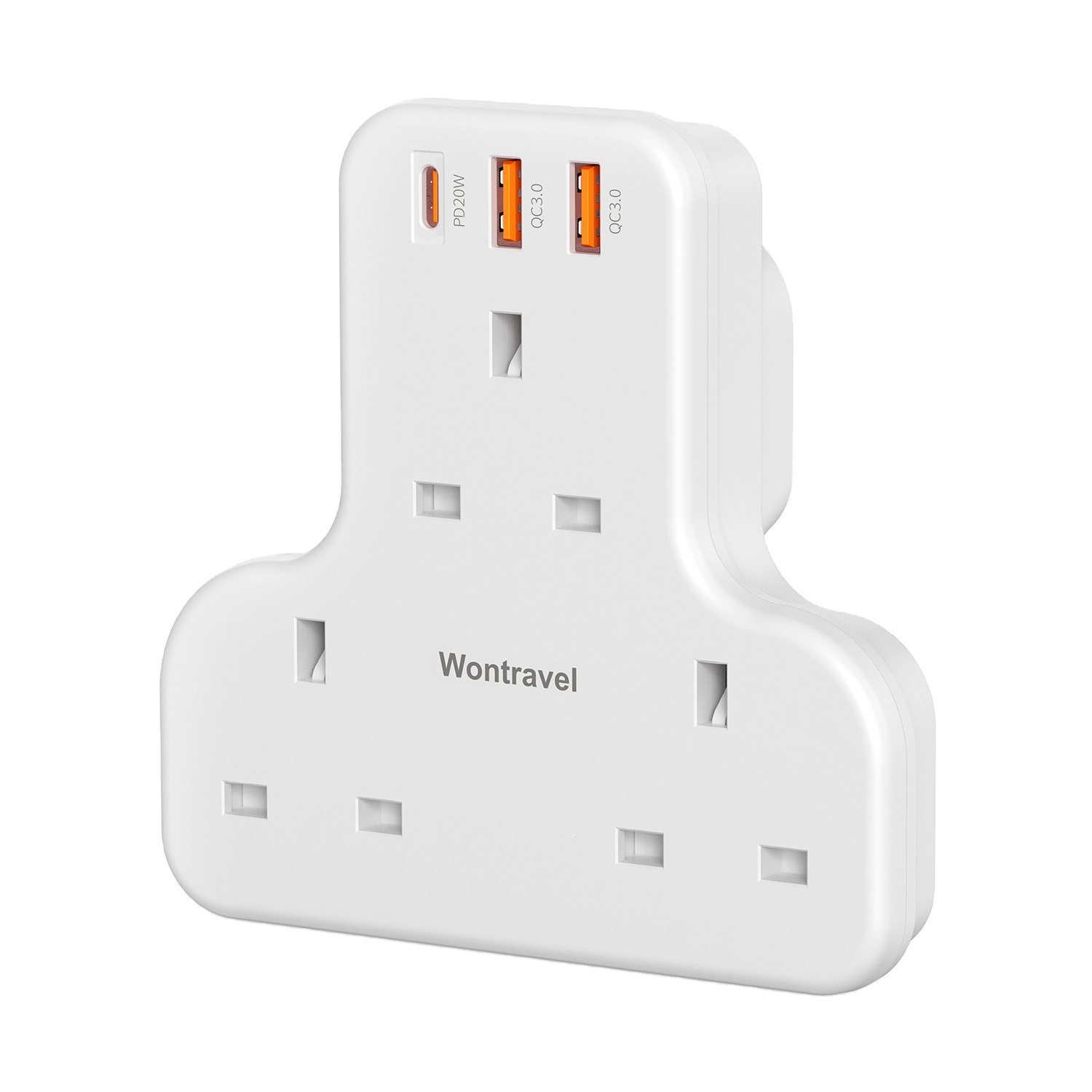 New arrival 3 Way 3 USB 20W PD UK 3 Pin Power Electric Extension Socket Adapter Wall Electrical Extender Outlet