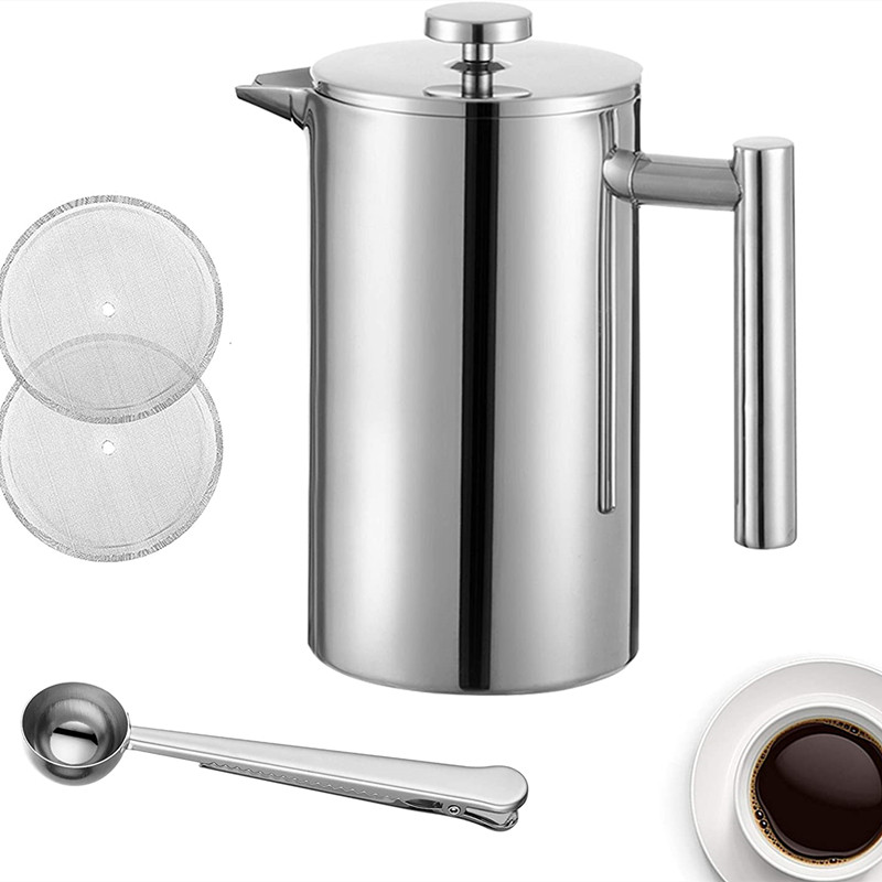 SEECIN Factory Amazon Hot Double Wall Insulated French Press 350ML 800ML 1000ML Stainless SteelFrench Press Coffee Maker