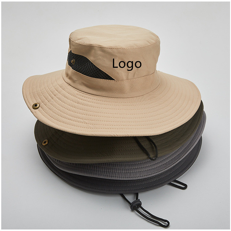 Custom Summer Sun Hat for Men Women UV Protection SPF Wide Brim Bucket Hat Waterproof Boonie Fishing Hat for Hiking Safari Beach