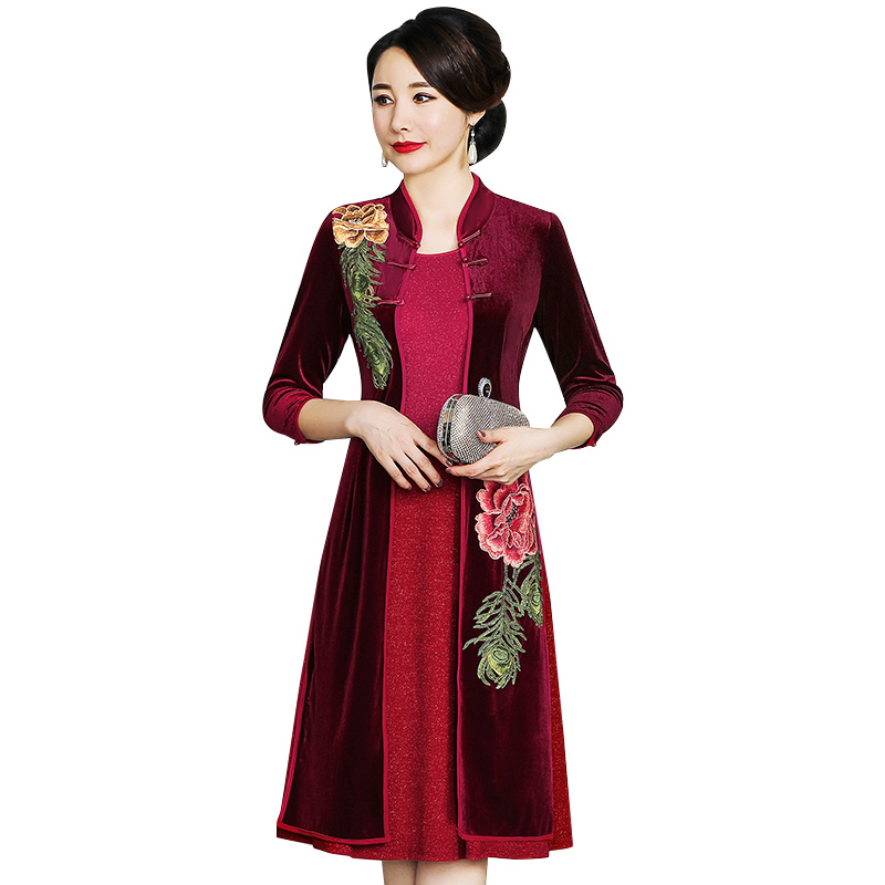 Традиционная китайская одежда, пикантное платье qipao, женский костюм, свадебное платье для мамы