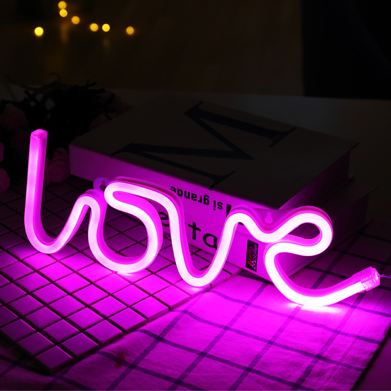 Wholesale USB Powered Dual Purpose Table Neon Lamp Wall Hanging Decoration Mouth Neon Light