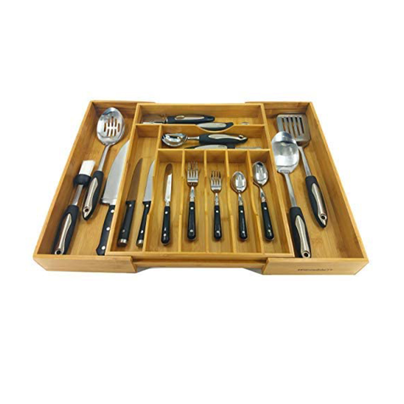 Bamboo Expandable Drawer Organizer Adjustable Kitchen Cutlery Utensil Tray Drawer Divider adjustable cutlery tray adjustable