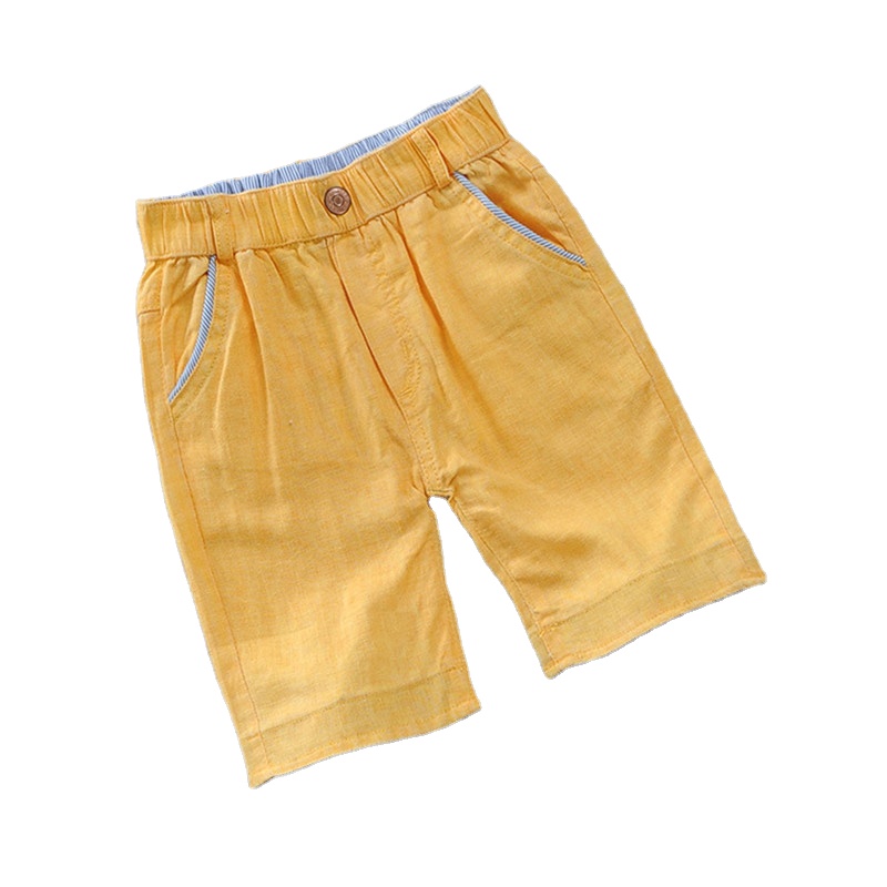 Summer Casual Children Boys Pants Cotton and Linen Blended Fabric Breathable and Comfortable Kids Shorts