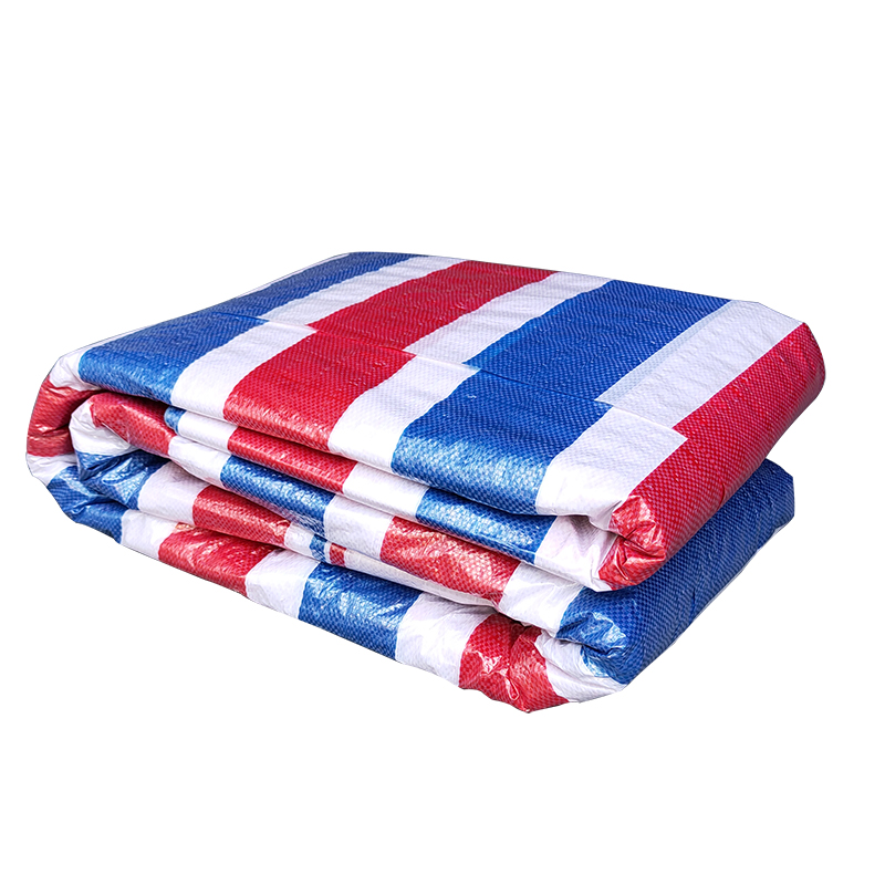 The factory ditectily color striped fabric three-color striped cloth Pe tarpulin