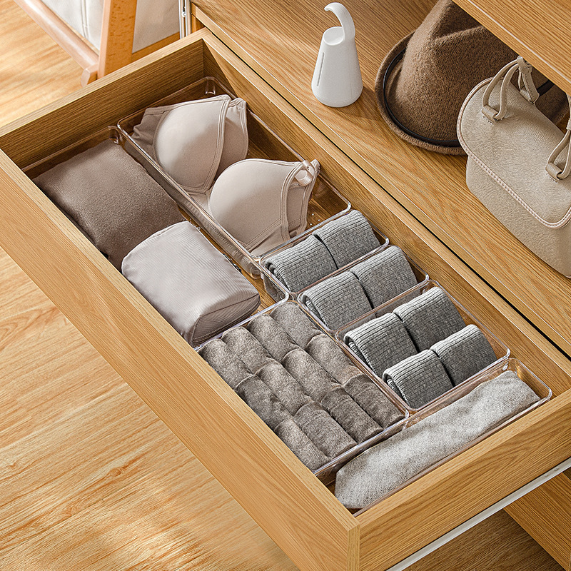 28-Piece Modern Design Drawer Organizer Storage Box Set with Base Multifunctional Square Sundries Jewelry Plastic Metal Material