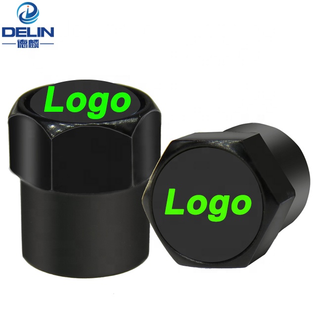 Custom tire valve stem caps black with vehicle logo car wheel valve air dust proof cover air tyre valve caps