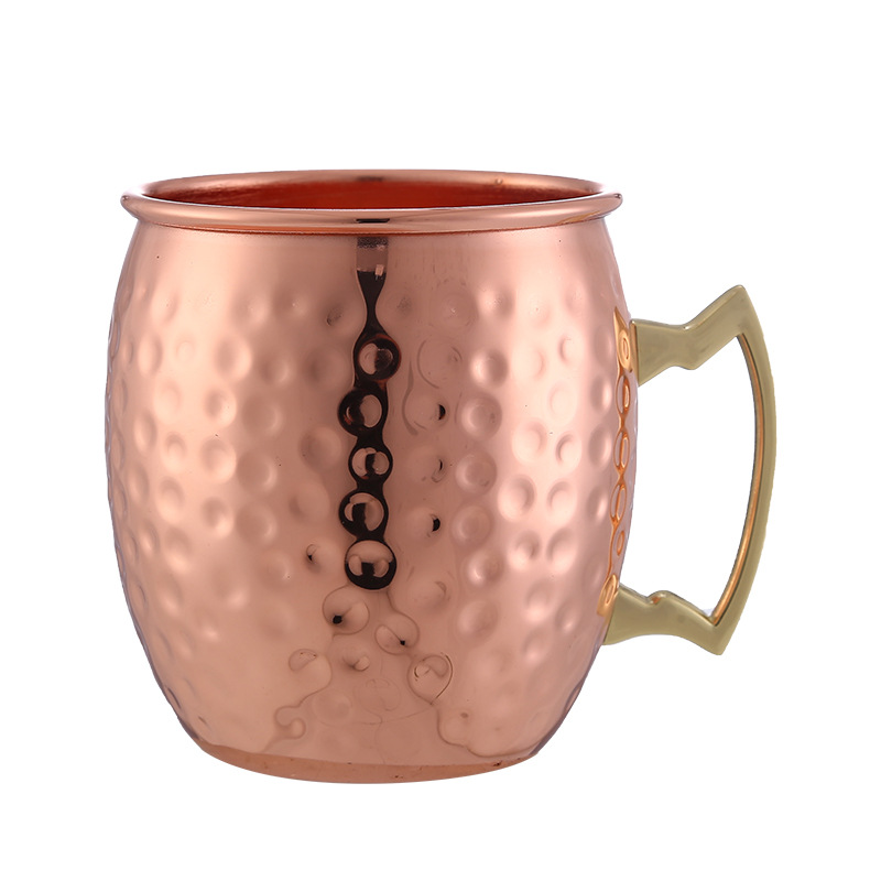 Custom logo pure solid stainless steel copper mug coffee beer 16oz cup moscow mule copper mugs