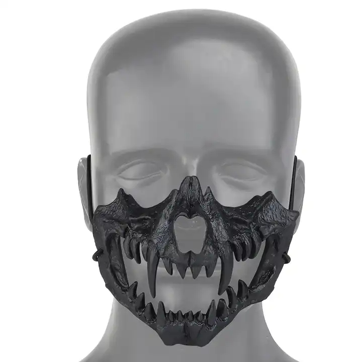 Halloween Soft Werewolf Mask Cosplay Costume Skeleton Half Mask Tpe Scary Party Mask