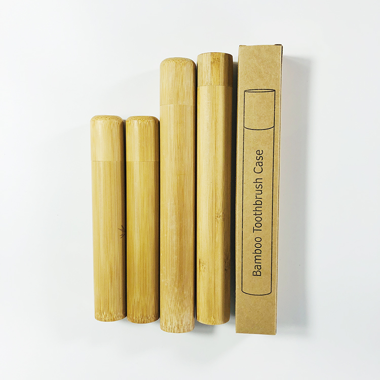 Eco-friendly natural bamboo tubes packaging, bamboo toothbrush holder