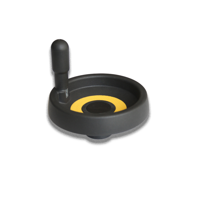 Customizable inner hole reinforced nylon black solid full width foldable handle industrial machine tool handwheel