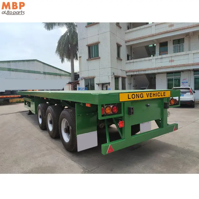 Best Price 40ft Flatbed Truck Trailer Load Capacity Trailer Flatbed 40 Ft Tri Axle Flatbed Container Semi Trailer For Sale