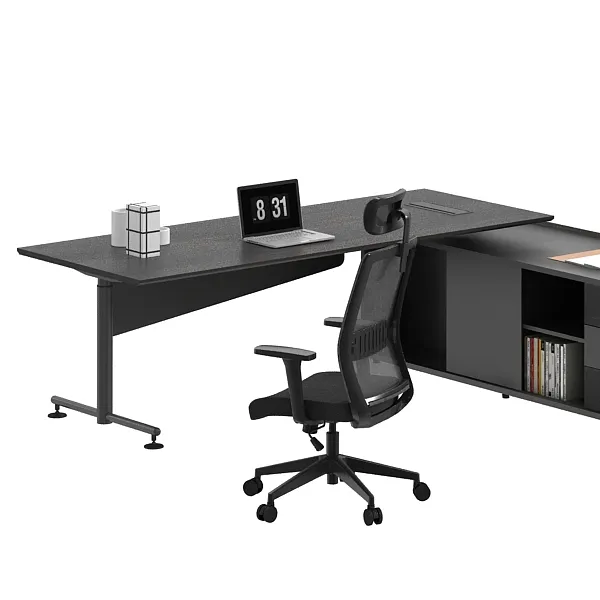 Indoor Office Furniture Office Station High Quality Steel Frame With Cabinet Boss Manager Executive Desk