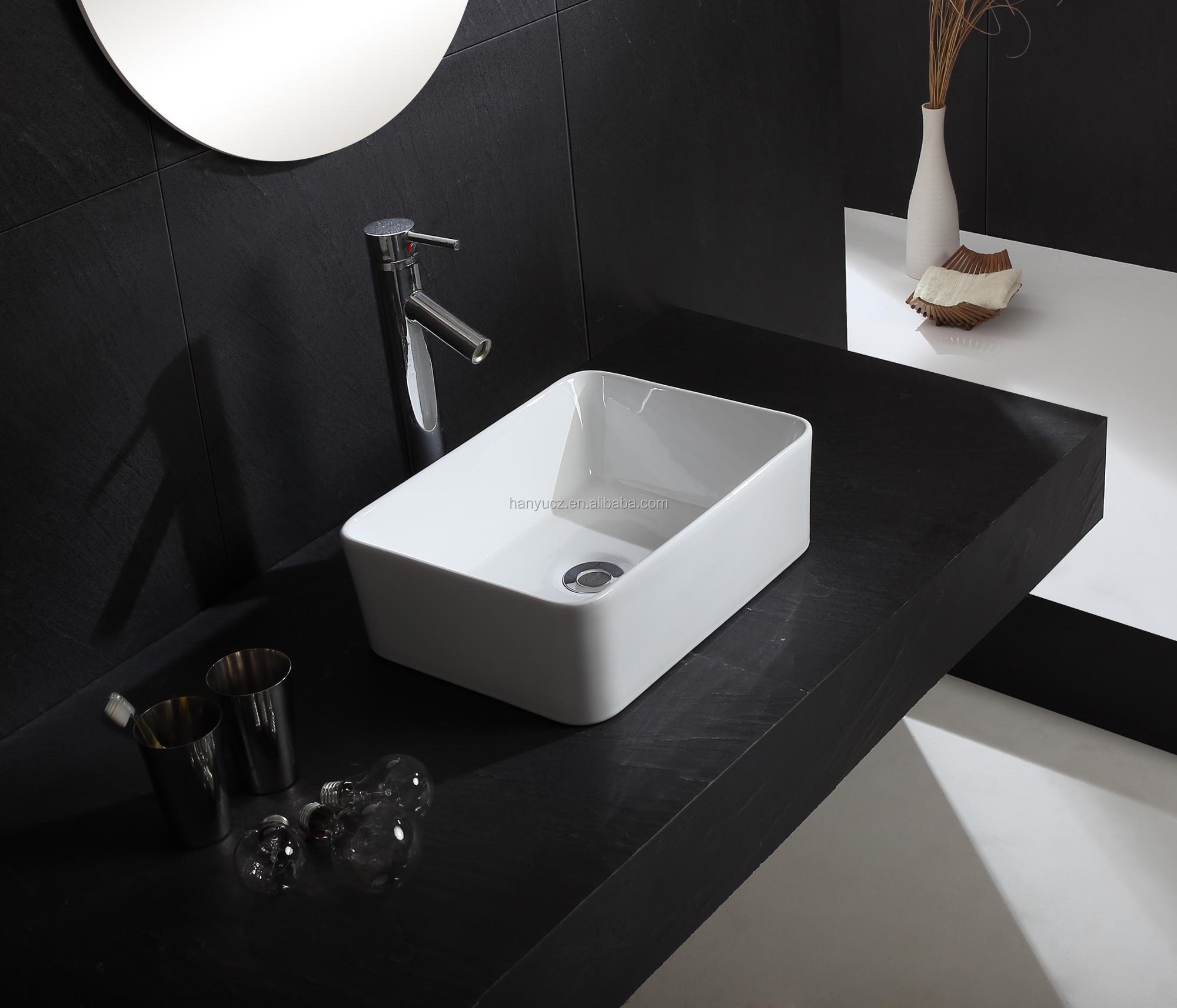 HY-401E Rectangle design cabinet top mounted basin hand washbsain