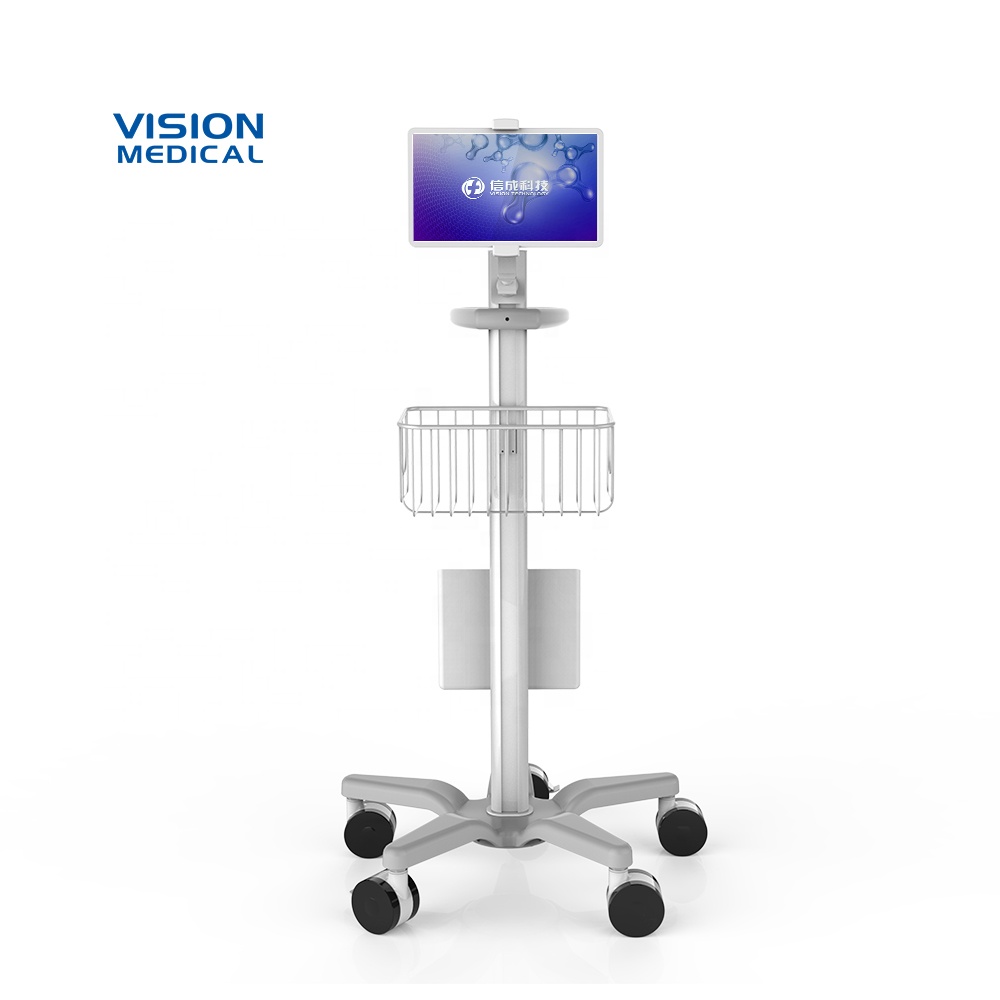 Portable mobile rolling stand hospital optimal patient care trolley PC laptop trolley medical computer cart
