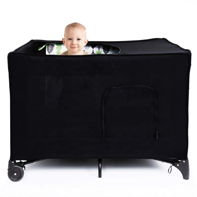 Customized Breathable elastic have stock Crib tent cover Mesh Baby Crib Cover crib spread