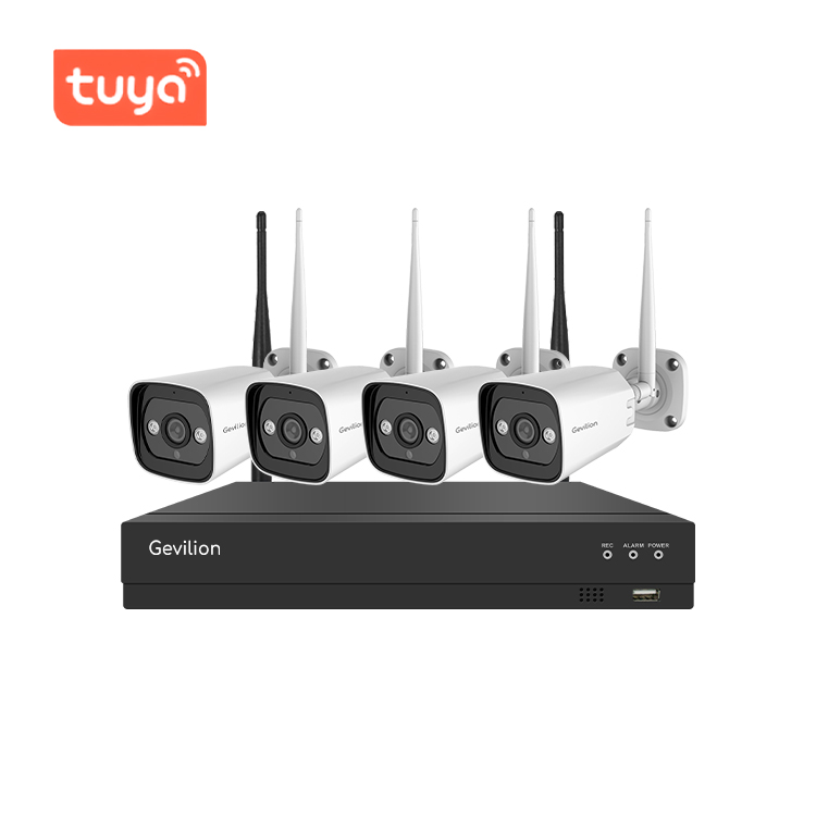 Беспроводная цилиндрическая Wi-Fi камера HD 2MP 4CH TUYA Беспроводной nvr AI