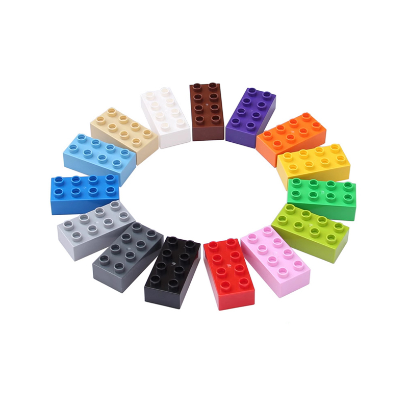 10pcs/lot High Large Building Blocks Spare Parts 2X4 Higher Big Size Block 8 Dots Higher Brick Toys for Legoduplo