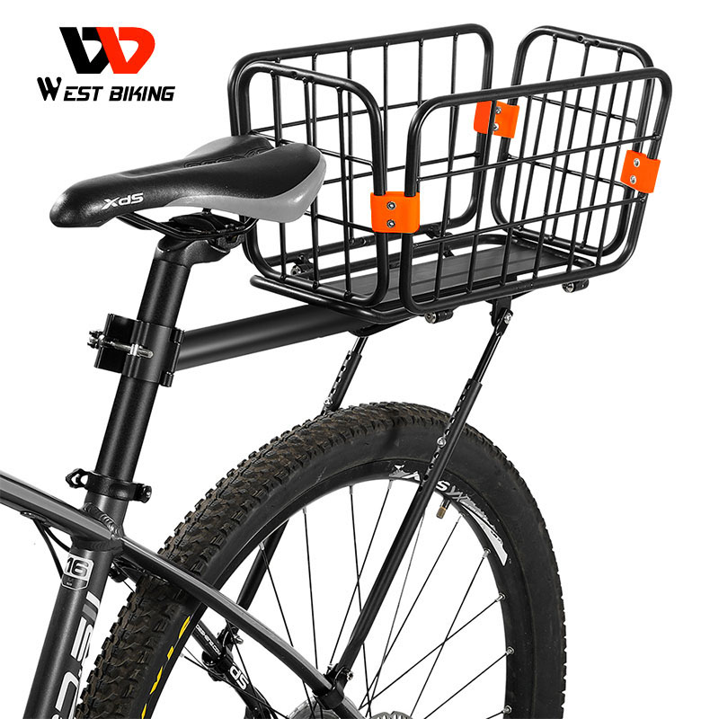 WEST BIKING New Bicycle Luggage Carrier Cargo Bike Rear Rack Install Tools Shelf Mountain Bicycle Large Capacity Shelf Basket