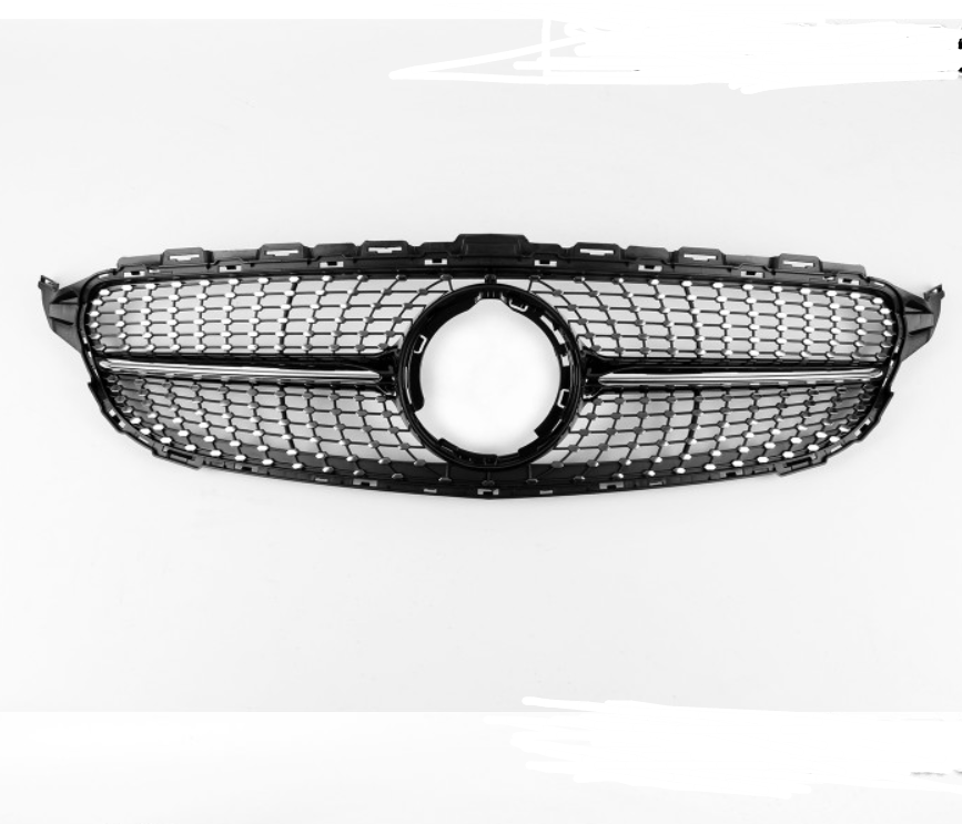 Front grille W205 15-18 diamond grille  For Mercedes benz C class
